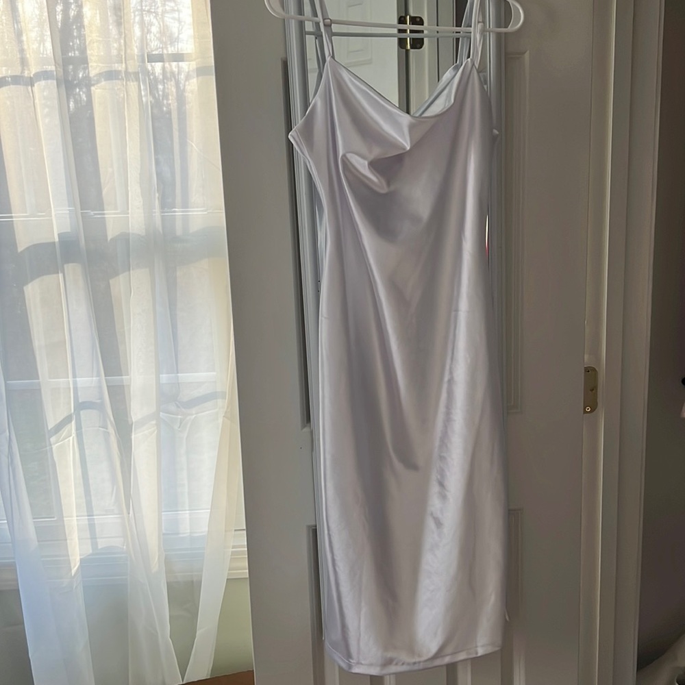 White silk dress